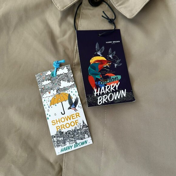 Harry Brown London Showerproof Khaki Trench Coat XL - Picture 4 of 8